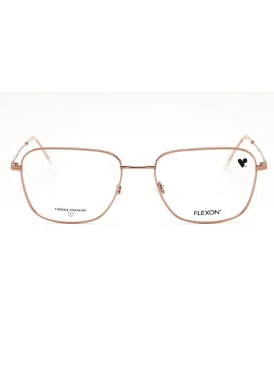 Flexon Modern Rectangular Eyeglasses For Unisex In Gold