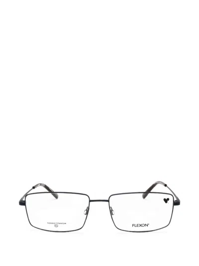 Flexon Rectangular Titanium Glasses In Gold