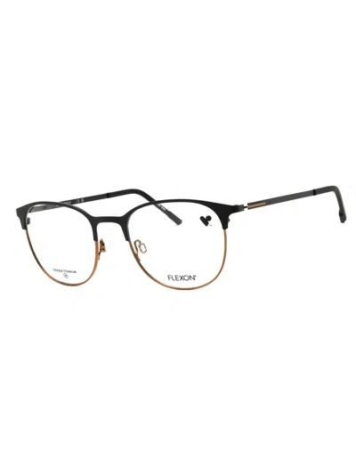 Flexon Round Metal Frame Eyeglasses For Men In Gold