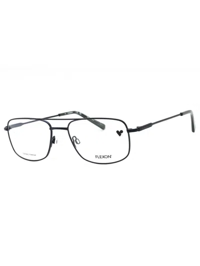 Flexon Sleek Rectangular Metal Eyeglasses For Men - Model H6062 In Black