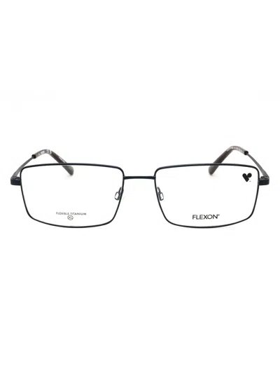 Flexon Sleek Titanium Rectangular Men's Eyeglasses In Black