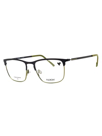 Flexon Stylish Rectangular Metal Eyeglasses For Men In Black