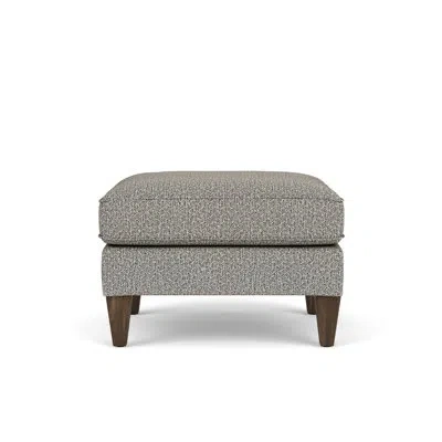 Flexsteel 27" Wide Square Standard Ottoman In Dark Gray Polypropylene,olefin