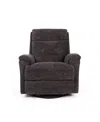 Flexsteel 38" Sophia Power Swivel Gliding Recliner With Power Headrest Lumbar In Gray