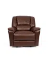 Flexsteel 44" Leather Preston Power Gliding Recliner With Power Headrest Lumbar In Brown
