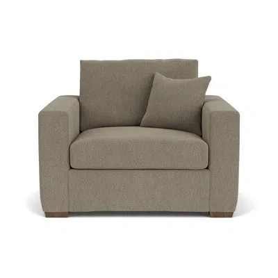 Flexsteel 51" W Chair And A Half In Gray Polypropylene,olefin