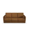 Flexsteel 86" Leather Brinley Power Inclining Sofa In Brown