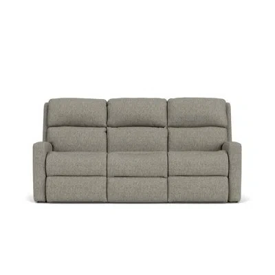 Flexsteel Ashbury Power Reclining Sofa With Console & Power Headrests In Gray