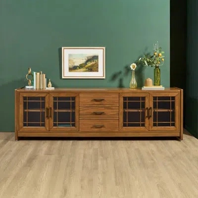 Flexsteel Ashland 92 Inch Entertainment Tv Stand In Medium Wood