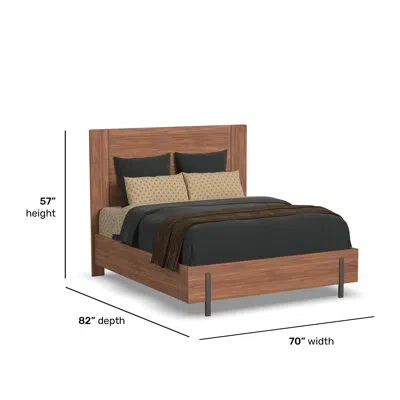 Flexsteel Ashland Queen Panel Bed In Medium Wood