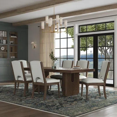 Flexsteel Athens 7pc Rectangular Dining Set In Brown
