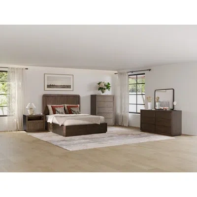 Flexsteel Athens Panel Bed 4pc Set In Brown