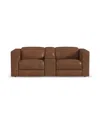 Flexsteel Austin 84" Chestnut Leather Power Reclining Loveseat With Console