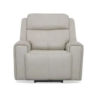 Flexsteel Barnett Power Recliner With Power Headrest & Lumbar In Gray