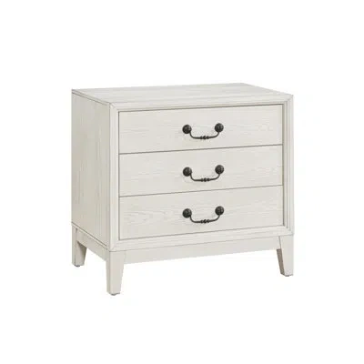 Flexsteel Bartlett 3 Drawer Nightstand In White