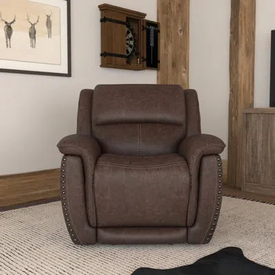 Flexsteel Bryce Power Recliner With Power Headrest In Brown