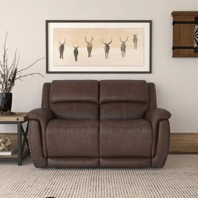 Flexsteel Bryce Power Reclining Loveseat With Power Headrest In Brown