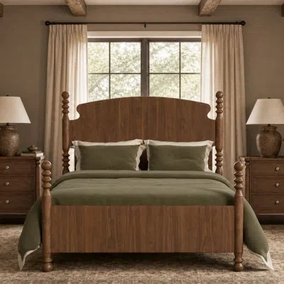 Flexsteel Camellia Queen Panel Bed In Brown