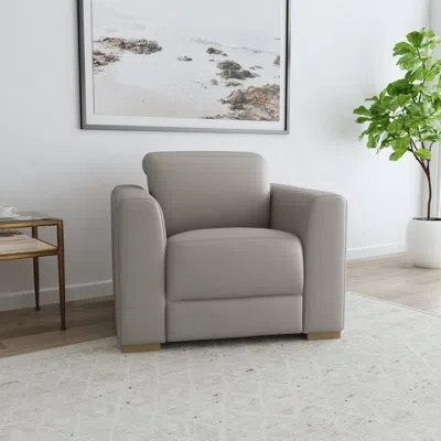 Flexsteel Celeste Power Recliner With Adjustable Power Headrest In Gray