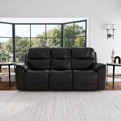 Flexsteel Cooper Power Reclining Sofa With Power Headrests & Lumbar In Black