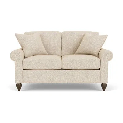 Flexsteel Cornesia 62"  Loveseat With Roll Arm In Moondust Polypropylene,olefin