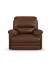 Flexsteel David 43" Pecan Leather Power Gliding Recliner