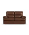 Flexsteel David 70" Pecan Leather Loveseat