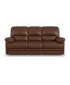 Flexsteel David 85" Pecan Leather Power Reclining Sofa