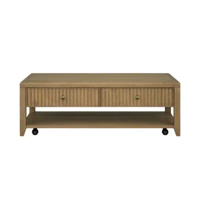Flexsteel Drift Rectangular Coffee Table With Casters In Brown