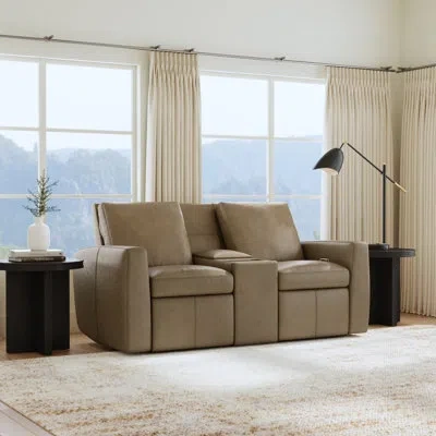 Flexsteel Elara Power Reclining Loveseat With Console In Gray