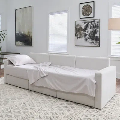 Flexsteel Flex Slipcover Sleep Kit With Memory Foam Topper In White
