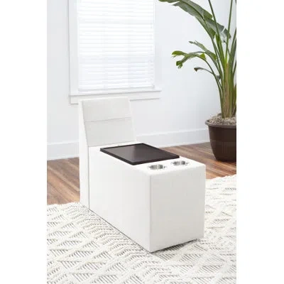 Flexsteel Flex Smart Hub In Frost Light Gray Polyester
