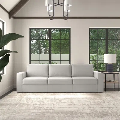 Flexsteel Flex Upholstered Modular Wide Arm Sofa In Gray