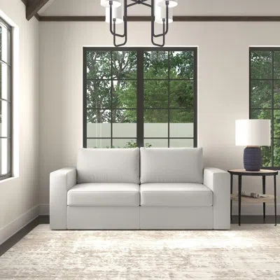 Flexsteel Flex Wide Arm Modular Loveseat With Reversible Cushions In Gray