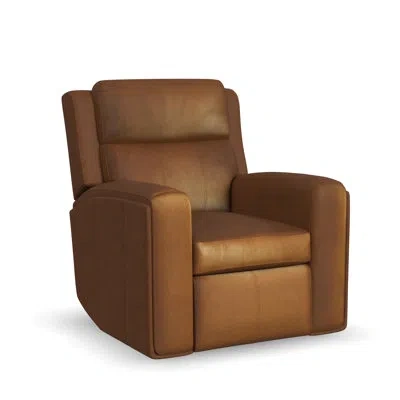 Flexsteel Harrison Power Recliner With Power Headrests & Lumbar In Brown