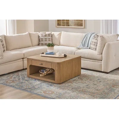 Flexsteel Haven Square Coffee Table With Casters In Brown