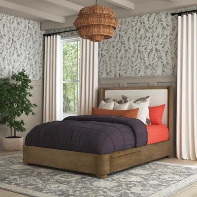 Flexsteel Haven Upholstered Storage Bed In Brown