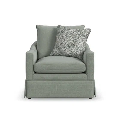 Flexsteel Helena Skirtted Chair In Aqua Blue Polypropylene,olefin