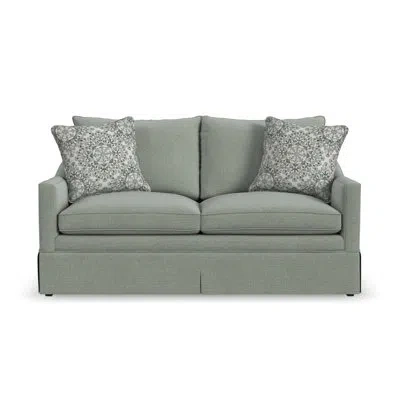 Flexsteel Helena Skirtted Loveseat In Aqua Blue