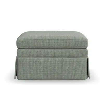 Flexsteel Helena Skirtted Ottoman In Aqua Blue