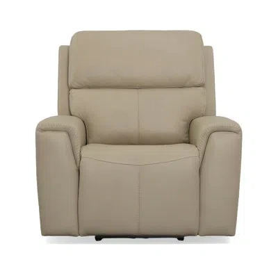 Flexsteel Jarvis Power Recliner With Power Headrest In Tan