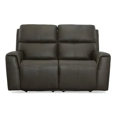 Flexsteel Jarvis Power Reclining Loveseat With Power Headrests In Brown