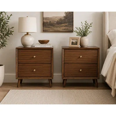 Flexsteel Ludwig Nightstands (set Of 2) In Walnut