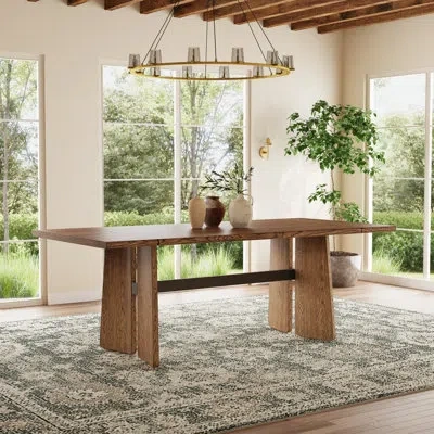 Flexsteel Lyra Rectangular Dining Table In Brown;medium Wood;brown Wood;oak Wood