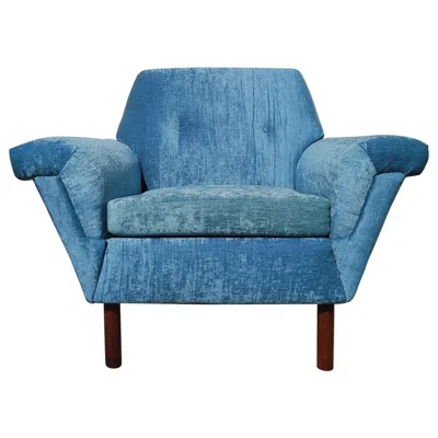 Pre-owned Flexsteel Mid Century Modern  Sidechair In Blue