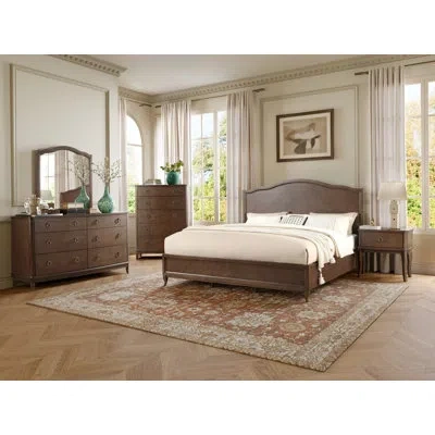 Flexsteel Riverstone 4pc Upholstered Bedroom Set In Brown