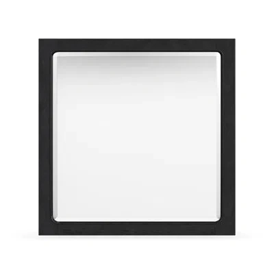 Flexsteel Solid Wood Square Dresser Mirror In Black
