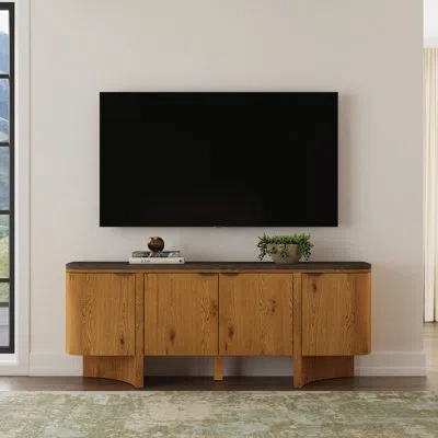 Flexsteel Solstice Tv Stand Console In Oak,blue