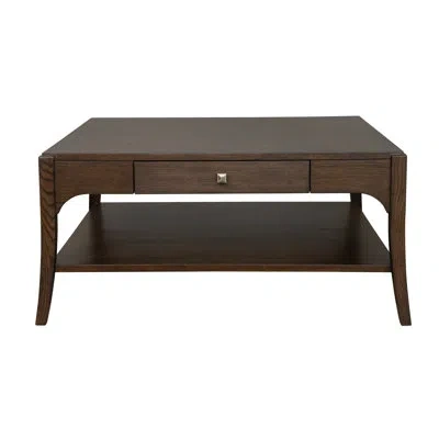 Flexsteel Sylvie Square Coffee Table In Brown;dark Brown Wood;brown Wood