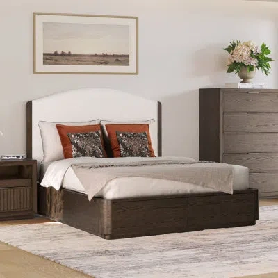 Flexsteel Upholstered Storage Bed In Brown